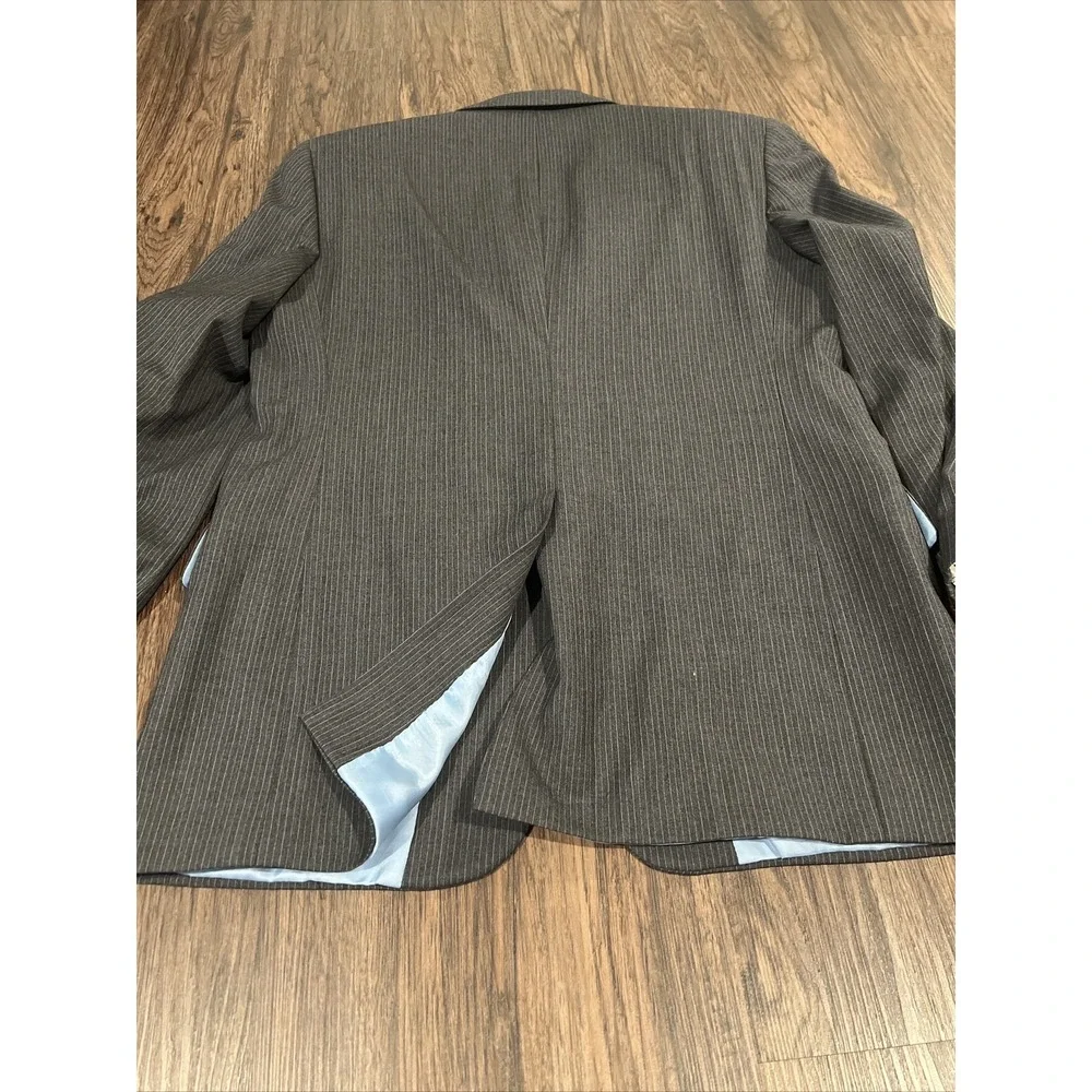 Lot 2 Etienne Aigner Mens Blazer Coat Size 40R 100% Pure Wool Pin Gray And Brown